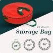 24 inch Christmas Wreath Storage Bag, 61 x 61 x 18cm, Durable, Tarp Material, Zipper, Sturdy Carry Handles, Pest Protection