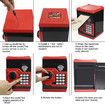 Electronic Piggy Bank Code Lock for Kids Toy, Auto Money Scroll for Children Birthday Gift (Black/Red)