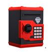 Electronic Piggy Bank Code Lock for Kids Toy, Auto Money Scroll for Children Birthday Gift (Black/Red)