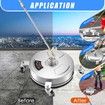 High Pressure Washer Surface Cleaner Concrete Driveway Scrubber 13 Inch 4 Wheel 4000PSI Power Jet Extension Wand Nozzle 1/4” Connector Stainless Steel