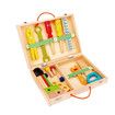 Kids 34pcs Tool Set Children Wooden Box Construction Toys Kit Building Repair Pretend Role Educational Learning Playset with Case
