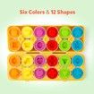 Matching Eggs 12 pcs Set Color and Shape Recoginition Sorter Puzzle for Easter Travel Game Early Learning Educational Fine Motor Skill Gift Age3+