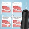 Water Dental Flosser Pick for Teeth, Waterproof Oral Irrigator, 3 Modes 4 Replaceable Jet Tips, Flossing Cleaning Picks for Home Travel Gums (Black)