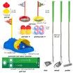 Kids Toy Golf Club Set with Automatic Ball Returner,Led Light Up Night Golf Balls,Golf Putting Mat,3-5 Toddler Mini Golf Games,Aged 3+