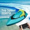 RC Mini Boat with LED Light,2.4Ghz Full Proportional Remote Control Boat for Pools and Lakes,Capsize Recovery,Water Play Toy Gift,Age3+