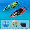 RC Mini Boat with LED Light,2.4Ghz Full Proportional Remote Control Boat for Pools and Lakes,Capsize Recovery,Water Play Toy Gift,Age3+,Red