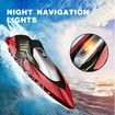 RC Mini Boat with LED Light,2.4Ghz Full Proportional Remote Control Boat for Pools and Lakes,Capsize Recovery,Water Play Toy Gift,Age3+,Red