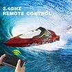 RC Mini Boat with LED Light,2.4Ghz Full Proportional Remote Control Boat for Pools and Lakes,Capsize Recovery,Water Play Toy Gift,Age3+,Red
