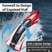 RC Boat,Remote Control Boat for Pool with LED Light,2 Batteries,High Speed 15+ MPH,Long Play Time 60+ Mins,Waterproof Boats for Lake,Red