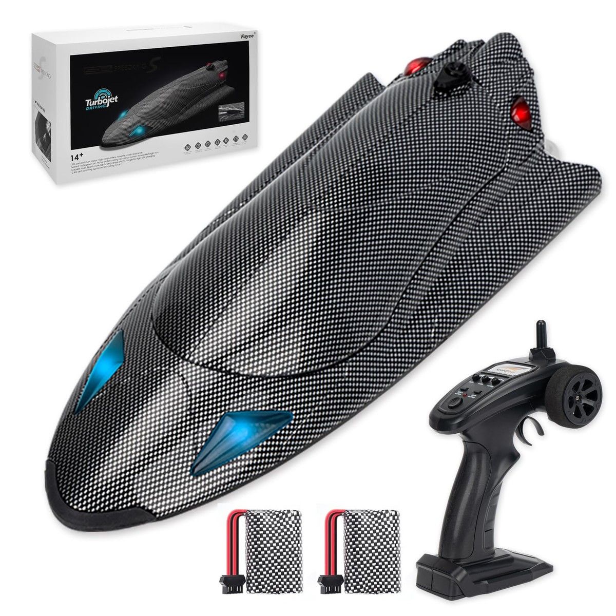 RC Boat 40+MPH,Brushless Remote Control Boat,Speed King Racing Boat for Salt Water,Lake,River,Fishing with Self-Righting,LED Light,Low Battery Alarm
