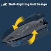 RC Boat 40+MPH,Brushless Remote Control Boat,Speed King Racing Boat for Salt Water,Lake,River,Fishing with Self-Righting,LED Light,Low Battery Alarm