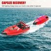 RC Boat,2.4GHz Self Righting Remote Control Boat,30KM/H Fast Speed Racing Jet Boats Gift Toy with LED Light,2 Rechargeable Batteries,Red