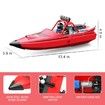 RC Boat,2.4GHz Self Righting Remote Control Boat,30KM/H Fast Speed Racing Jet Boats Gift Toy with LED Light,2 Rechargeable Batteries,Red
