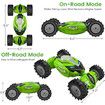 Amphibious Remote Control Car, 4WD Remote Control Boat, Waterproof RC Stunt Car for Kids Gift,All Terrain Beach Pool Water Toy (Green)