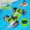 Amphibious Remote Control Car, 4WD Remote Control Boat, Waterproof RC Stunt Car for Kids Gift,All Terrain Beach Pool Water Toy (Green)