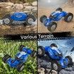 Amphibious Remote Control Car, 4WD Remote Control Boat, Waterproof RC Stunt Car for Kids Gift,All Terrain Beach Pool Water Toy (Blue)