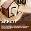 Large Heated Cat dog House, Waterproof Outdoor Cat Shelter for Winter with Thermostatic Heating Pad