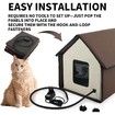 Large Heated Cat dog House, Waterproof Outdoor Cat Shelter for Winter with Thermostatic Heating Pad