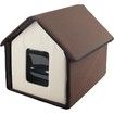 Large Heated Cat dog House, Waterproof Outdoor Cat Shelter for Winter with Thermostatic Heating Pad