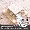 Wireless Earbuds Bluetooth 5.3 Headphone Sport Stereo Deep Bass Over Ear Bud with Earhooks,ENC Noise Cancelling Mic IPX7 Waterproof-Rose Gold