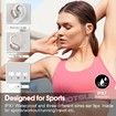 Wireless Earbuds Bluetooth 5.3 Headphone Sport Stereo Deep Bass Over Ear Bud with Earhooks,ENC Noise Cancelling Mic IPX7 Waterproof-Rose Gold
