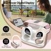 Wireless Earbuds Bluetooth 5.3 Headphone Sport Stereo Deep Bass Over Ear Bud with Earhooks,ENC Noise Cancelling Mic IPX7 Waterproof-Rose Gold