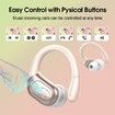 Wireless Earbuds Bluetooth 5.3 Headphone Sport Stereo Deep Bass Over Ear Bud with Earhooks,ENC Noise Cancelling Mic IPX7 Waterproof-Rose Gold