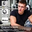 Wireless Earbuds Bluetooth 5.3 Headphone Sport Stereo Deep Bass Over Ear Bud with Earhooks,ENC Noise Cancelling Mic IPX7 Waterproof-Black