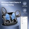 Wireless Earbuds Bluetooth 5.3 Headphone Sport Stereo Deep Bass Over Ear Bud with Earhooks,ENC Noise Cancelling Mic IPX7 Waterproof-Black