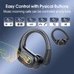 Wireless Earbuds Bluetooth 5.3 Headphone Sport Stereo Deep Bass Over Ear Bud with Earhooks,ENC Noise Cancelling Mic IPX7 Waterproof-Black