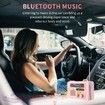 Emergency Hand Crank Weather Radio Solar AM/FM/NOAA Weather Portable Radio with Flashlight Bluetooth Speaker,SOS Alert for Home Outdoors Compass-Pink