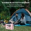 Emergency Hand Crank Weather Radio Solar AM/FM/NOAA Weather Portable Radio with Flashlight Bluetooth Speaker,SOS Alert for Home Outdoors Compass-Pink
