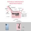 Emergency Hand Crank Weather Radio Solar AM/FM/NOAA Weather Portable Radio with Flashlight Bluetooth Speaker,SOS Alert for Home Outdoors Compass-Pink