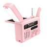 Emergency Hand Crank Weather Radio Solar AM/FM/NOAA Weather Portable Radio with Flashlight Bluetooth Speaker,SOS Alert for Home Outdoors Compass-Pink