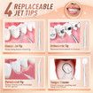 Cordless Water Flosser Pick for Teeth, Portable Electric Rechargeable Oral Irrigator for Home or Travelling with 3 Modes 4 Jets, Gold