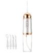 Cordless Water Flosser Pick for Teeth, Portable Electric Rechargeable Oral Irrigator for Home or Travelling with 3 Modes 4 Jets, Gold
