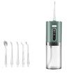 Water Flosser for Teeth Cordless, Oral Irrigator, Rechargeable Dental Water Jet with 280ML Water Tank and 5 Jet Tips for Travel Home (Green)