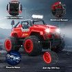 Remote Control Car for Girls, RC Jeep with LED Light & Rechargeable Batteries,2.4 GHZ Truck Toy, Car Toys Gifts for Girls (Red)