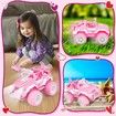 Remote Control Car for Girls, RC Jeep with LED Light & Rechargeable Batteries,2.4 GHZ Truck Toy, Car Toys Gifts for Girls (Pink)