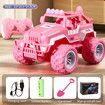 Remote Control Car for Girls, RC Jeep with LED Light & Rechargeable Batteries,2.4 GHZ Truck Toy, Car Toys Gifts for Girls (Pink)