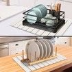 Large Stone Dish Drying Mats for Kitchen Counter,Quick Dry Collapsible Dish Drying Mat,Eco-Friendly Absorbent Diatomaceous Earth Mats (White)