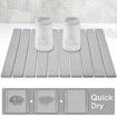Large Stone Dish Drying Mats for Kitchen Counter,Quick Dry Collapsible Dish Drying Mat,Eco-Friendly Absorbent Diatomaceous Earth Mats (Grey)