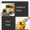 RC Cement Mixer Toy Truck Channel Construction Toys with 2 Rechargeable Batteries, 1:24 Auto Demo 360 Degree Stirring Vehicles with Lights, for Kids