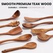 9 Piece Wooden Utensils for Cooking, Non-Stick Wooden Spoons for Cooking, Kitchen Gift Set, Comfortable Grip Wooden Utensil Set