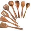8 Piece Wooden Spoons for Cooking, Smooth Wooden Utensils for Cooking, Non-Stick Wooden Cooking Utensils