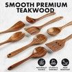 8 Piece Wooden Spoons for Cooking, Smooth Wooden Utensils for Cooking, Non-Stick Wooden Cooking Utensils
