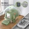 3 in 1 XL Cat Litter Box Kitty Enclosed Stainless Steel Potty Pan Semi Covered Toilet Modular Tray High Sided Furniture with ABS Lid Carbon Filters