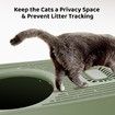 3 in 1 XL Cat Litter Box Kitty Enclosed Stainless Steel Potty Pan Semi Covered Toilet Modular Tray High Sided Furniture with ABS Lid Carbon Filters