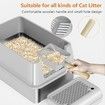 3-in-1 Stainless Steel Cat Litter Box with Lid XL Litter Box for Big Cats Enclosed Removable Metal Litter Box with High Sided Enclosure & Scoop