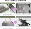 Stainless Steel Cat Litter Box XL Pet Toilet Kitty High Sided Enclosure Metal Pan Tray Potty Easy Clean 20L with Scoop Filter Pedal Green